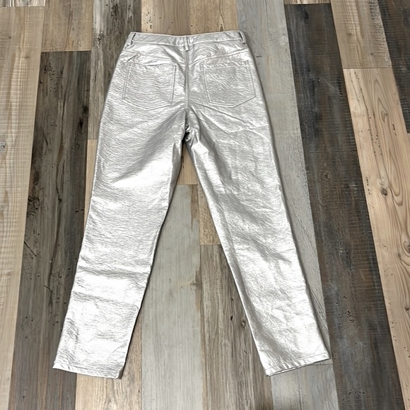 12TH TRIBE METALLIC SILVER STRAIGHT LEG PANTS SIZE S - Picture 4 of 8